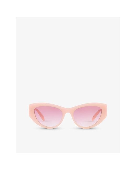 Alexander McQueen Pink Am0377s Cat-eye Acetate Sunglasses
