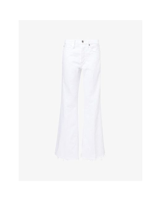 FRAME White Lax Flared-Leg Mid-Rise Jeans