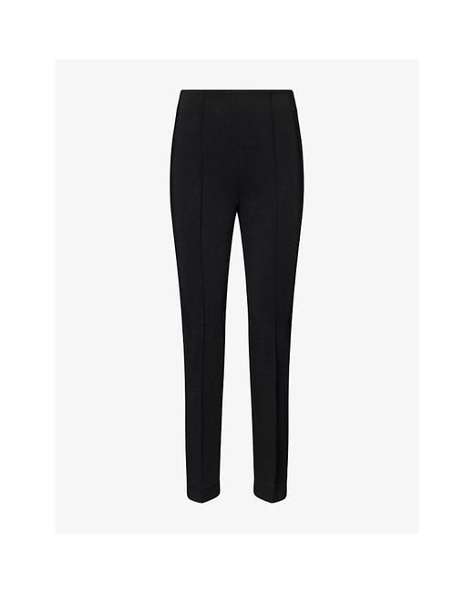 RÓHE Frames Black Pintuck-Pleat Cigarette-Leg Woven Trousers