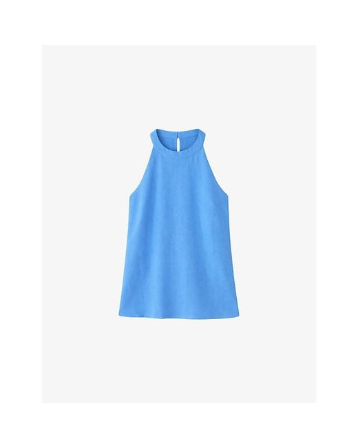 Ro&zo Blue Sleeveless Halterneck Woven Blouse