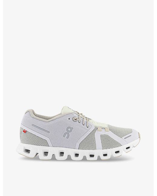 On Shoes White Cloud 5 Combo Mesh Low-top Trainers