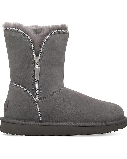 gray fur lined boots