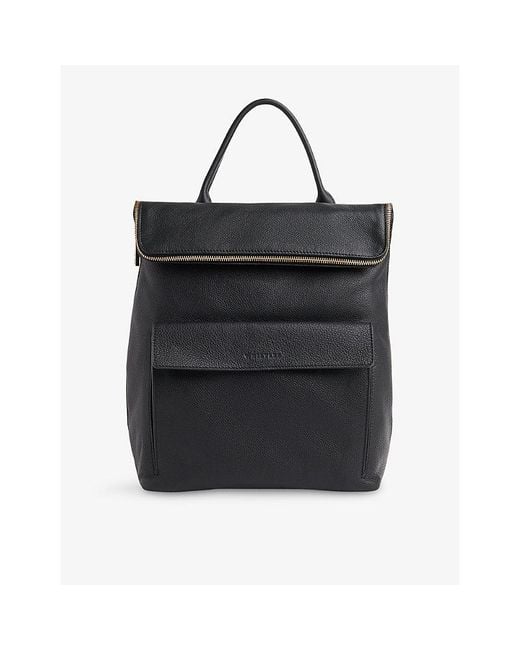 Whistles Black Verity Leather Backpack