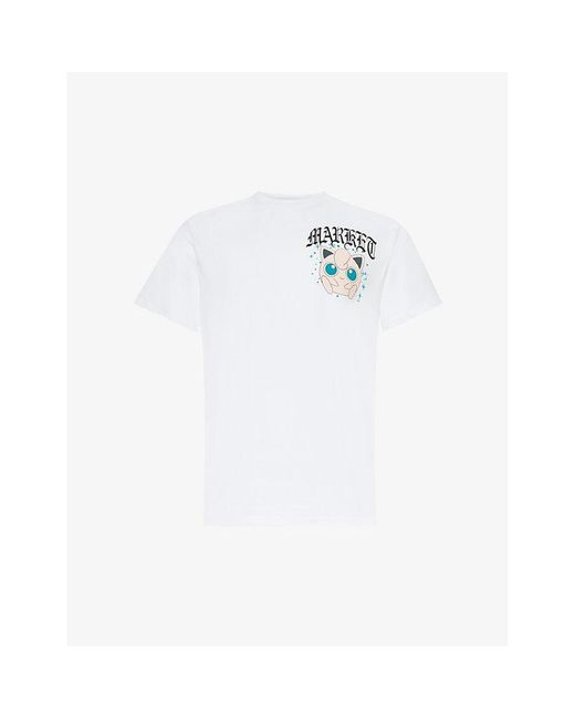Market White X Pokémon jigglypuff Graphic-print Cotton-jersey T-shirt for men