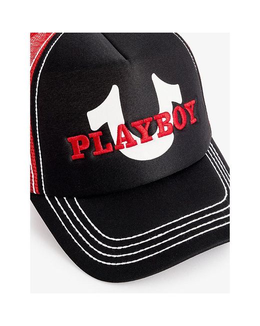 True Religion X Playboy Brand-embroidered Mesh Trucker Cap for men