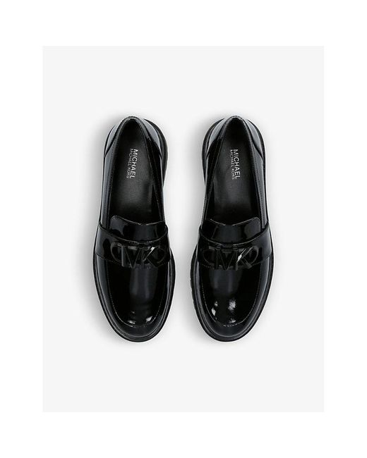 MICHAEL Michael Kors Black Parker Lug-sole Patent-leather Loafers