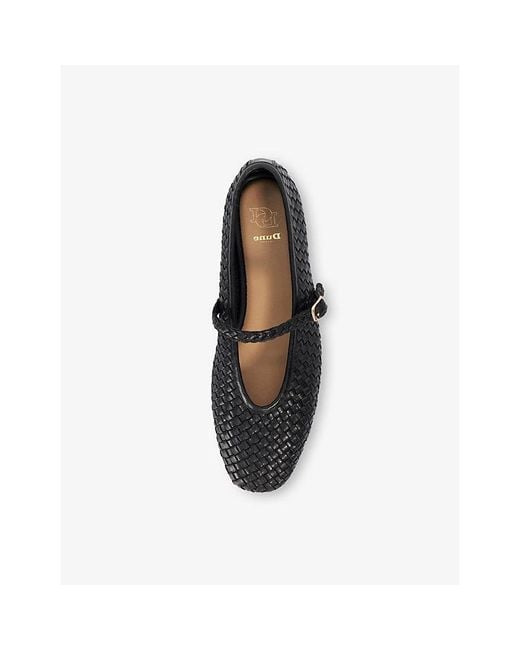 Dune Black Headliner Leather Ballet Flats