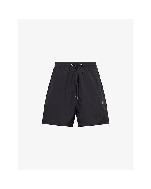 A Bathing Ape Blue One Point Ape-Head Appliqué Swim Shorts for men