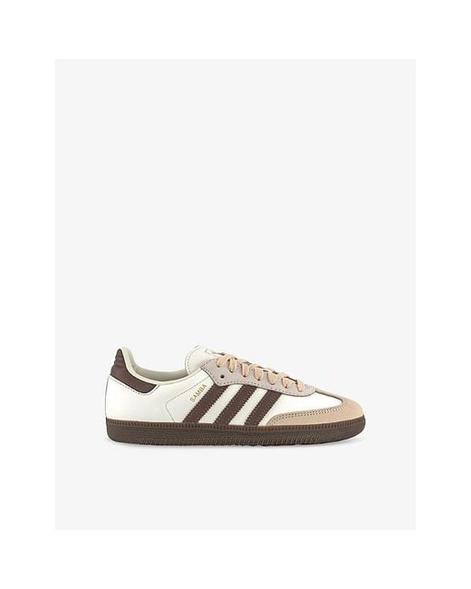 Adidas White Samba Og Leather Low-Top Trainers for men