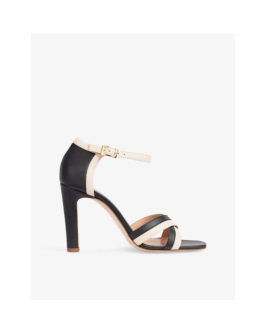 L.K.Bennett White Lennon Heeled Leather Sandals