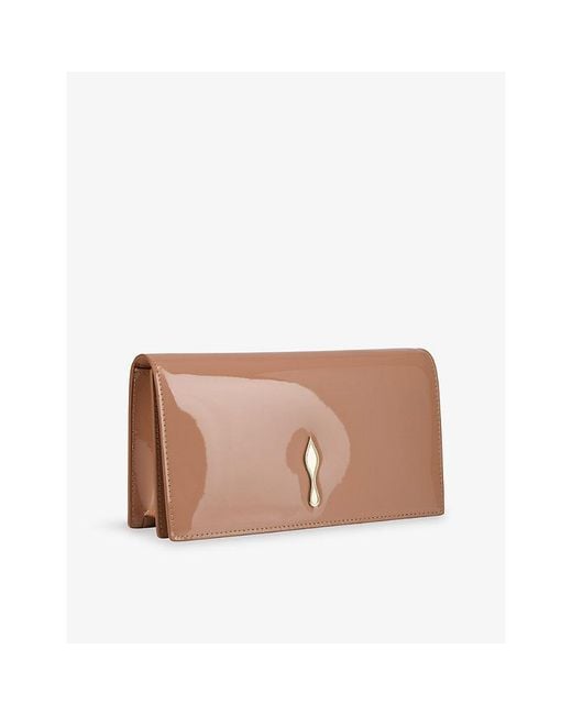 Christian Louboutin Brown Bettina Patent-Leather Clutch Bag