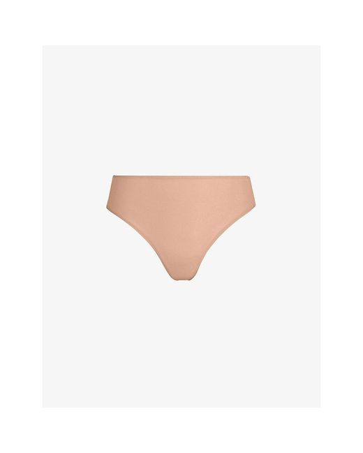 Skims Natural Fits Everybody Mid-Rise Stretch-Jersey Briefs