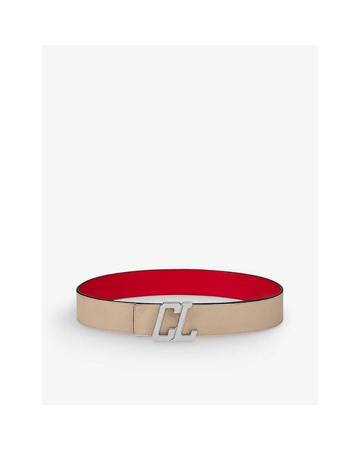 Christian Louboutin Natural Happy Rui Logo-buckle Leather Belt for men