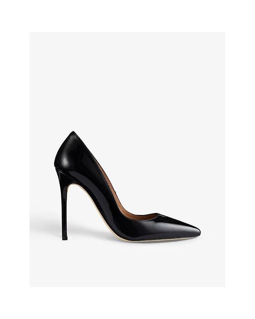 LK Bennett Monroe Pointed-toe Patent-leather Court Shoes in Black | Lyst