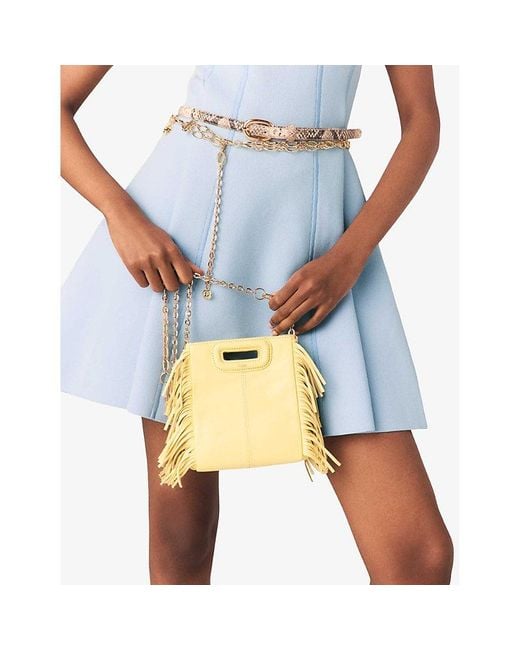 Maje Natural M Mini Leather Shoulder Bag