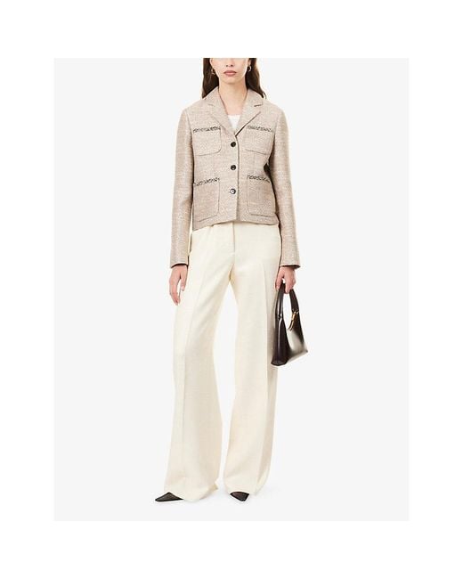 ME+EM Natural Cropped Patch-Pocket Cotton-Blend Jacket