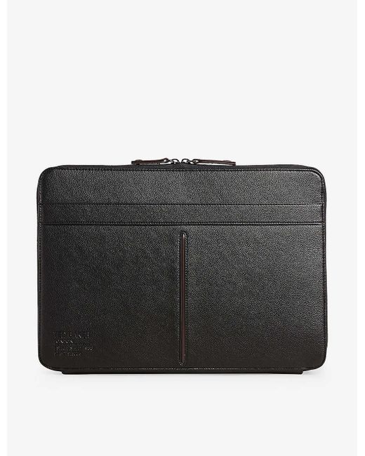 Ted Baker Black Plum 15' Faux-leather Laptop Case for men