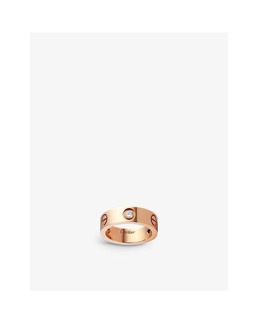 Cartier Multicolor Love 18Ct Rose- And 3 Diamonds Ring