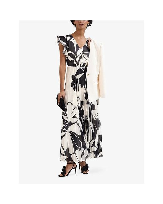 Phase Eight Black Uma Floral-Print Woven Maxi Dress