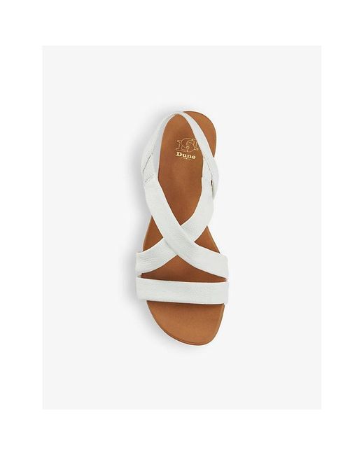Dune White Landies -strap Leather Sandals