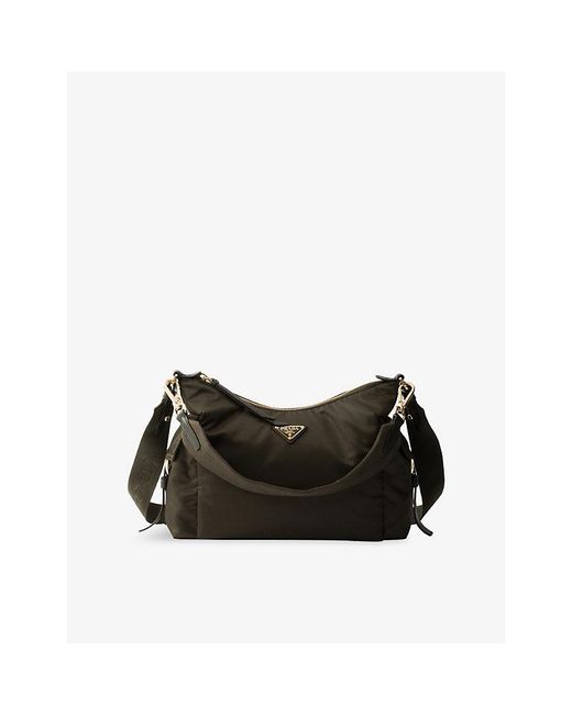 Prada Black Explore Large Re-Nylon And Leather Shoulder Bag