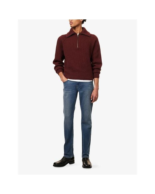 PAIGE Blue Federal Slim Straight-Leg Stretch-Denim Jeans for men