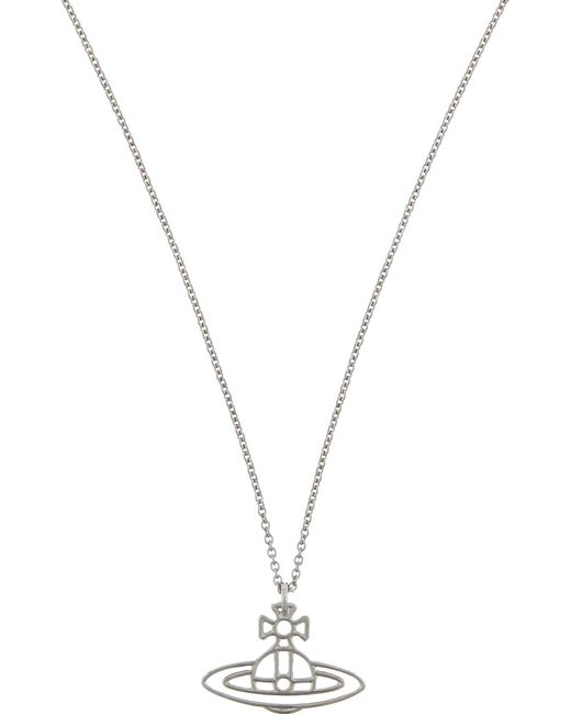 Vivienne Westwood Thin Lines Flat Orb Necklace in Silver (Metallic) - Lyst