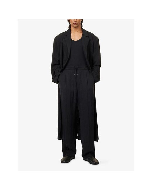 Fear Of God Black Drawstring Wide-Leg Woven Trousers for men