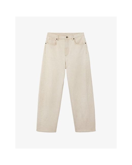 The White Company Natural Portobello Barrel-Leg Stretch-Denim Jeans