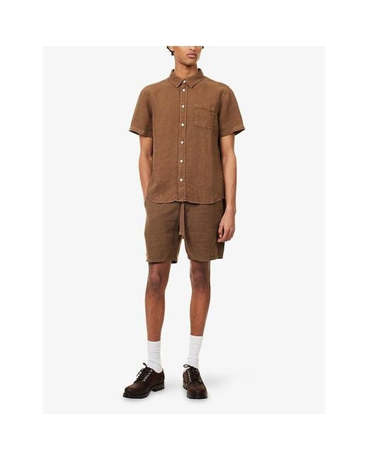 Citizens of Humanity Brown Cairo Short-Sleeve Linen Shirt for men