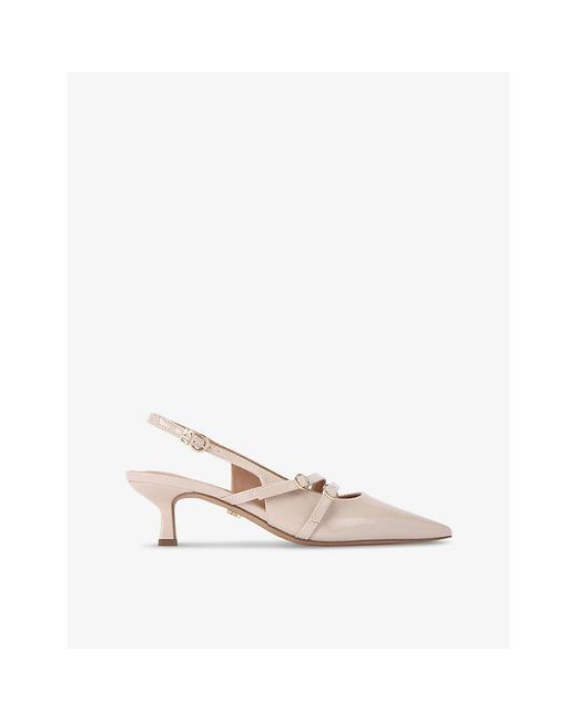 KG by Kurt Geiger White Sienna Faux-Leather Heeled Courts