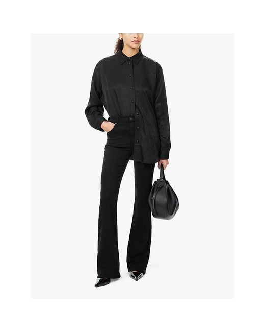 Citizens of Humanity Black Lilah High-Waist Bootcut Stretch-Denim Jeans