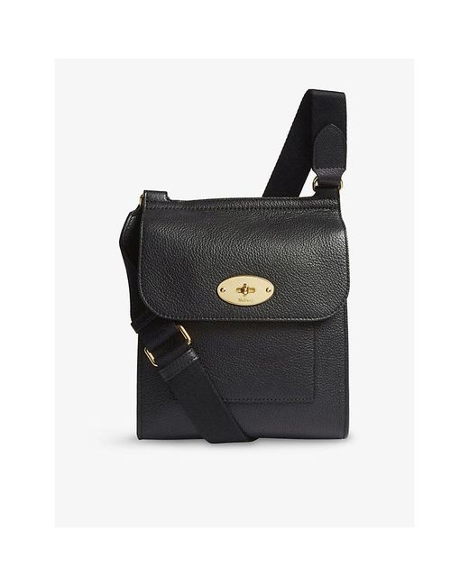 Mulberry Black Antony Small Grained-Leather Messenger Bag