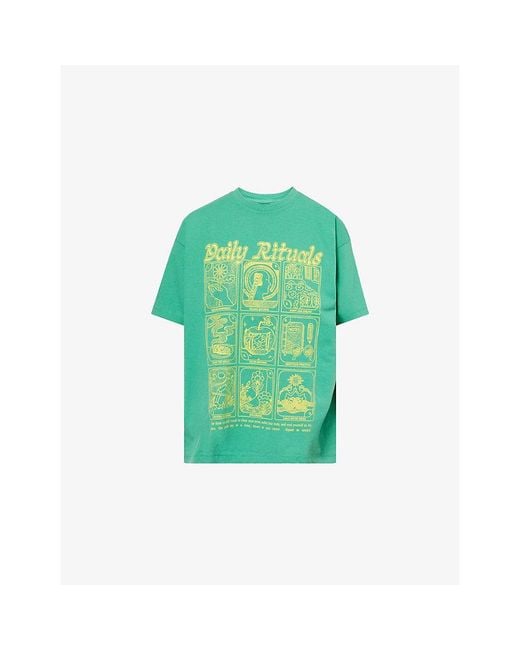 Damson Madder Green Daily Rituals Graphic-Print Cotton T-Shirt