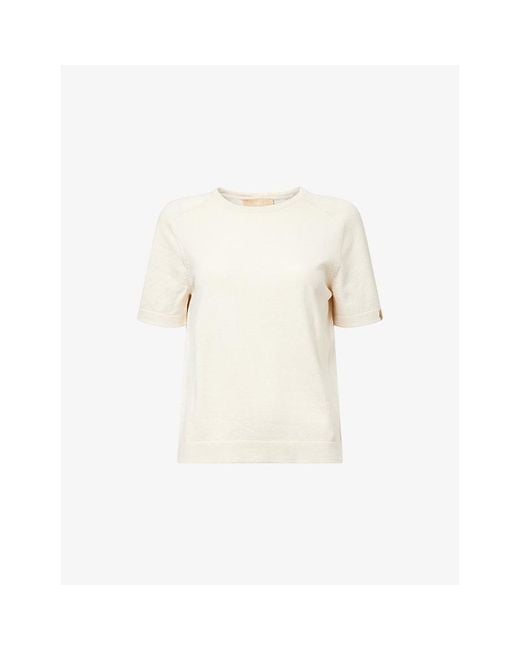 Now You Live Natural Somerby Knitted Cotton T-Shirt