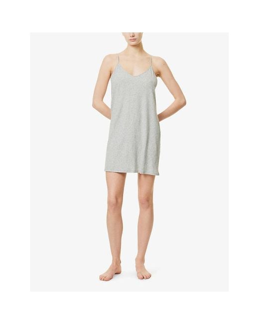 Skin White Sexy Scoop-Neck Cotton Slip Dress