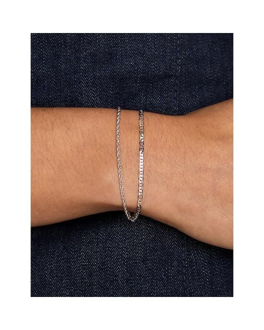 Astrid & Miyu White Illusion Double Chain-Plated Brass Bracelet