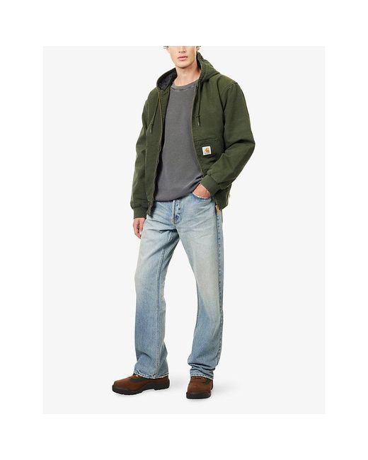 Carhartt Gray Vista Waffle Long-Sleeves Cotton-Jersey T-Shirt for men