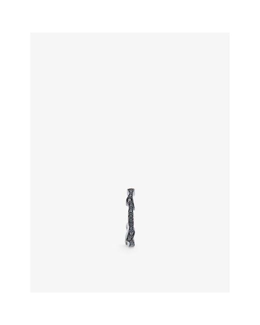 La Maison Du Couturier White Biiju By Night Platinum And Diamond Single Hoop Earring