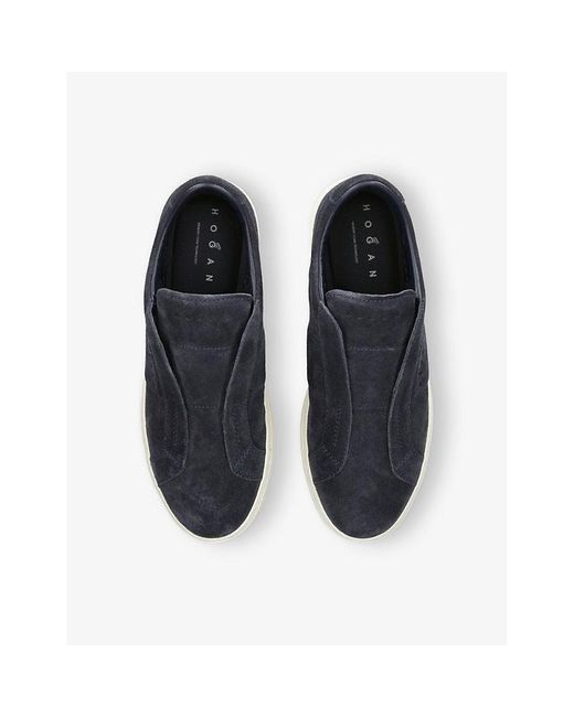 Hogan Blue H668 Slip-On Suede Trainers for men