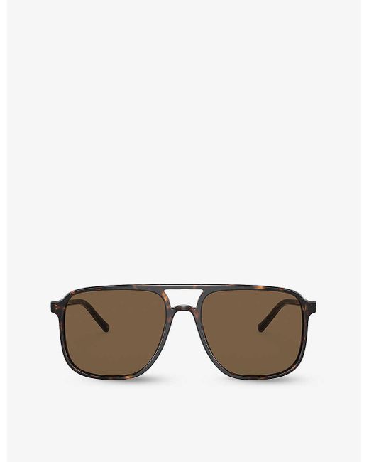 Dolce & Gabbana Brown Dg4403 Pilot-frame Tortoiseshell Acetate Sunglasses