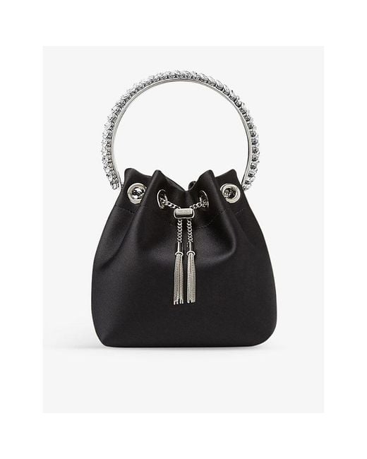 Jimmy Choo Black Bon Bon Satin Cross-Body Bag