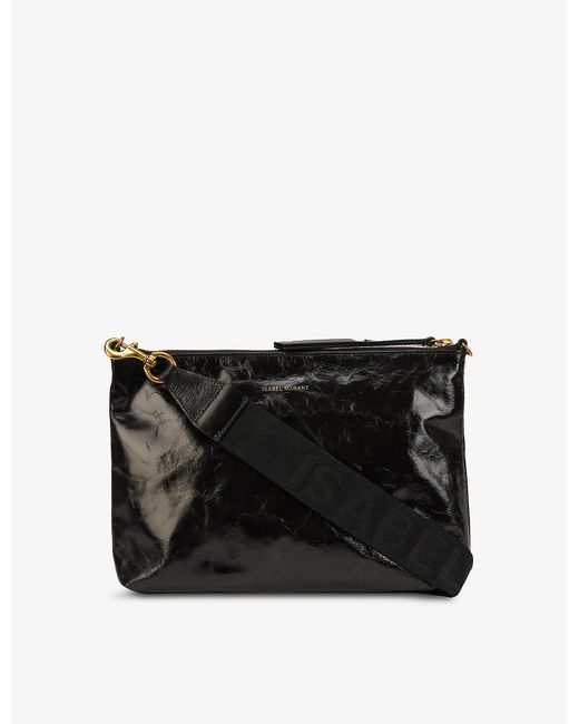 Isabel Marant Nessah Leather Crossbody Bag in Black Lyst UK