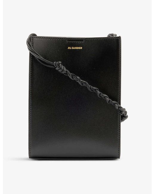 Jil Sander Black Tangle Small Leather Cross-body Bag Size