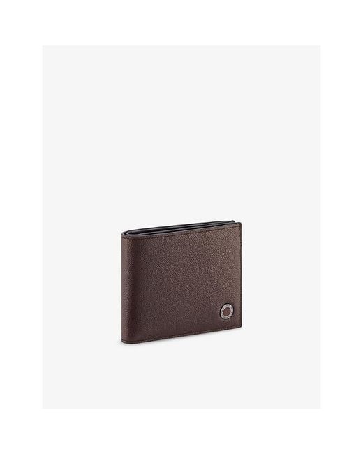 BVLGARI Brown Hipster Leather Compact Wallet