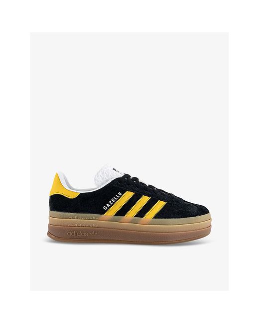 Adidas Black Gazelle Bold Brand-embellished Suede Low-top Trainers