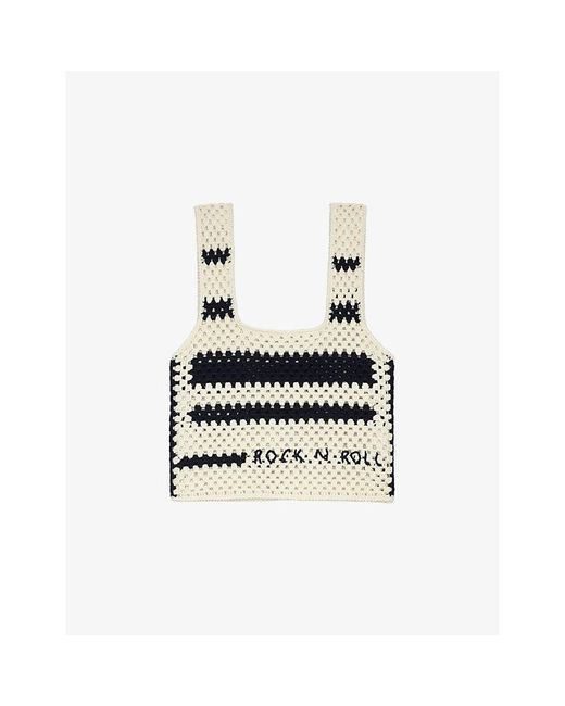 Zadig & Voltaire White Dillie Crochet-Knit Cotton Top