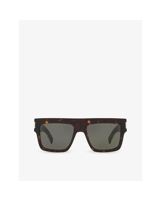 Saint Laurent Gray Sl628 Square-frame Acetate Sunglasses
