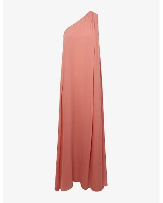 Reiss White Charly One-shoulder Woven Maxi Dress