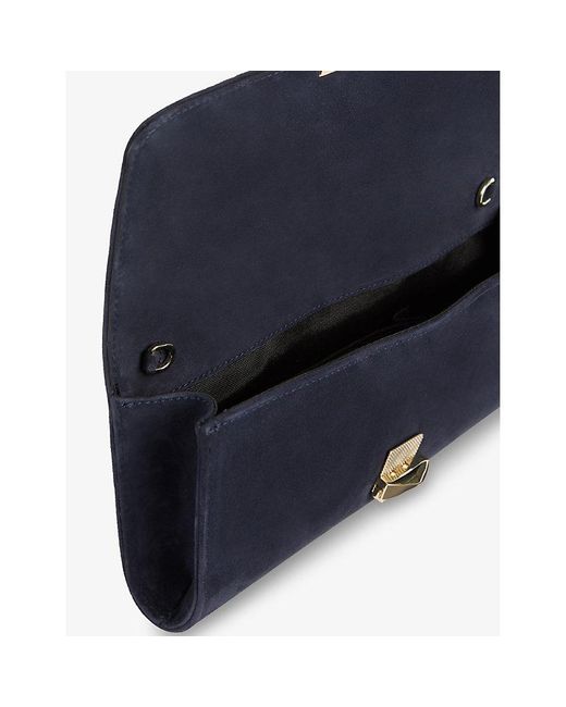 L.K.Bennett Blue Daisy Suede Clutch Bag